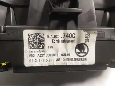 Peça sobressalente para automóvel em segunda mão quadrante por skoda spaceback (5h) 1.0 tsi referências oem iam 5ja920740c  5ja920740c
