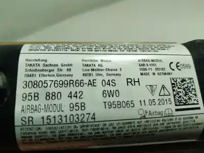 Автозапчастина б/у задня права бічна подушка безпеки для porsche macan (typ ) 3.0 v6 tdi cat посилання на oem iam 95b8804426w0 95b880442 95v880442