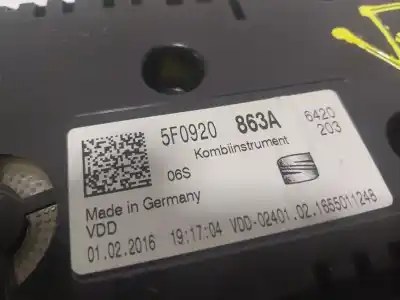 Автозапчасти б/у приборная доска за seat leon (5f1) 1.6 tdi ссылки oem iam 5f0920863a  5f0920863a