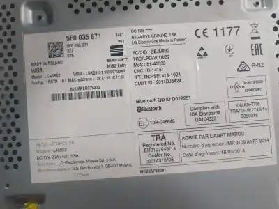 Автозапчастина б/у аудіо система / радіо cd для seat leon (5f1) 1.6 tdi посилання на oem iam 5f00358712zz  5f0035871