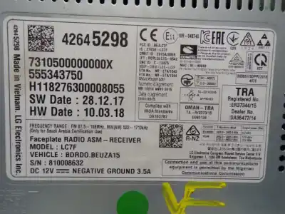 Автозапчастина б/у аудіо система / радіо cd для opel corsa d (s07) 1.4 (l08 l68) посилання на oem iam 42518020  42645298