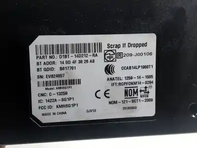 Second-hand car spare part electronic module for ford transit connect monospace 1.5 tdci oem iam references 2117587  d1bt14d212