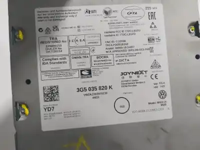Автозапчастина б/у аудіо система / радіо cd для volkswagen t-cross (c11) 1.0 tsi посилання на oem iam 3g5035820k  3g5035820k