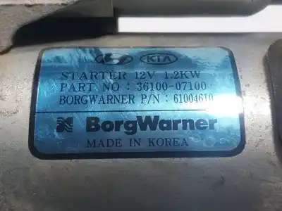 Second-hand car spare part starter motor for kia picanto iii (ja) 1.0 oem iam references   3610007100