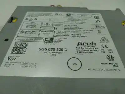 Second-hand car spare part gps navigation system for volkswagen t-cross (c11) 1.0 tsi oem iam references 3g5035820d  3g5035820d