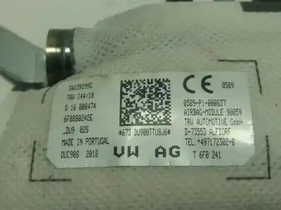 Автозапчастина б/у передня права бічна подушка безпеки для seat arona (kj7, kjp) 1.0 tsi посилання на oem iam 6f0880242e  6f0880242e