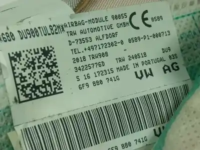 Second-hand car spare part front left curtain airbag for seat arona (kj7, kjp) 1.0 tsi oem iam references 6f9880741g  6f9880741g