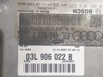 Автозапчастина б/у ебу контролер двигуна для audi a4 b8 (8k2) 2.0 tdi посилання на oem iam 03l906022b8k0  03l906022b