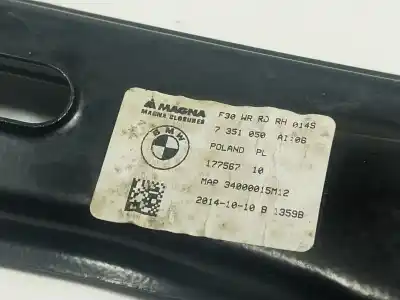 Автозапчастина б/у регулятор скла заднього правого для bmw 3 (f30, f80) 320 d посилання на oem iam 51357281888 67627341564 7351050