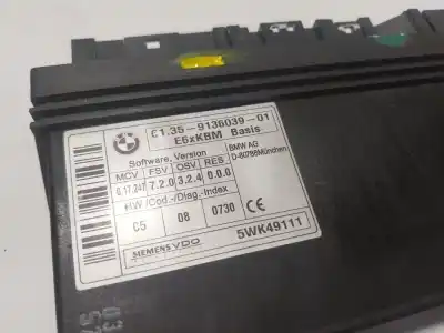 Peça sobressalente para automóvel em segunda mão módulo eletrônico por bmw 6 (e63) 630 i referências oem iam 61359176069  913603901
