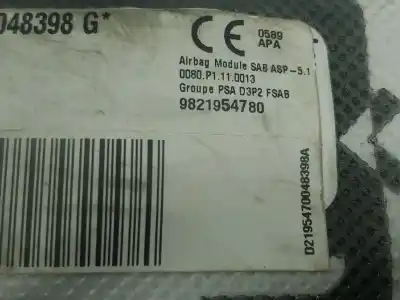 Recambio de automóvil de segunda mano de airbag lateral delantero derecho para peugeot 208 ii (ub_, up_, uw_, uj_) e-208 referencias oem iam 9821954780  9821954780
