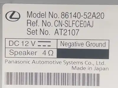 Автозапчасти б/у аудиосистема / радио cd за lexus lbx hybrid 1.5 vvti hybrid (mayh10l) ссылки oem iam 8614052a20  8614052a20