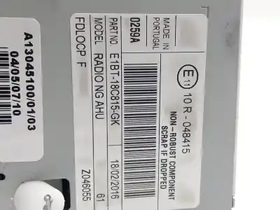 Автозапчастина б/у аудіо система / радіо cd для ford c-max ii (dxa/cb7, dxa/ceu) 1.5 tdci посилання на oem iam 2342466  e1bt18c815gk