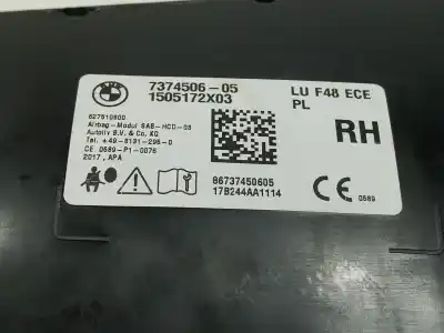 Автозапчастина б/у передня права бічна подушка безпеки для bmw x1 (f48) sdrive 18 d посилання на oem iam 72127374506  737450605