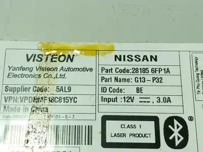 Автозапчастина б/у аудіо система / радіо cd для nissan x-trail iii (t32_, t32r, t32rr) 1.6 dci (t32) посилання на oem iam 281856fp1a  281856fp1a