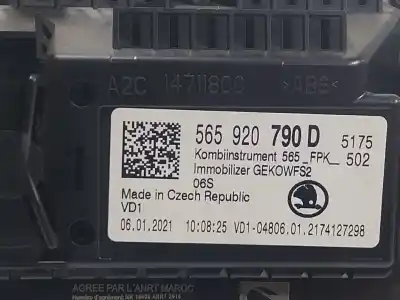 Автозапчастина б/у панель інструментів для skoda karoq (nu7, nd7) 2.0 tdi посилання на oem iam 565920790d  565920790d