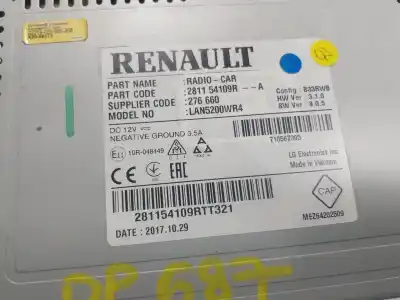 Автозапчастина б/у аудіо система / радіо cd для renault captur i (j5_, h5_) 0.9 tce 90 посилання на oem iam 281158225r  281154109r