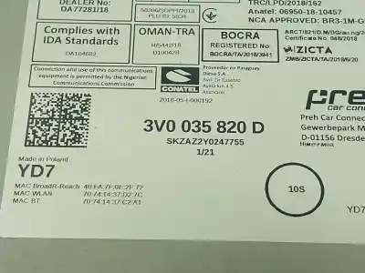 Автозапчасти б/у gps-навигационная система за skoda karoq (nu7, nd7) 2.0 tdi ссылки oem iam 3v0035820d  3v0035820d