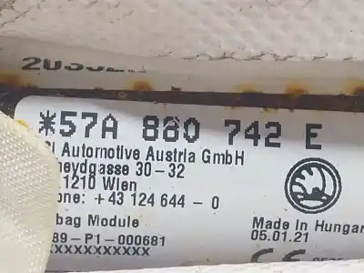 Автозапчасти б/у передняя правая подушка безопасности за skoda karoq (nu7, nd7) 2.0 tdi ссылки oem iam 57a880742e  57a880742e
