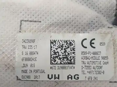 Автозапчастина б/у передня ліва бічна подушка безпеки для seat ibiza v (kj1, kjg) 1.0 tsi посилання на oem iam 6f0880241e  6f0880241e