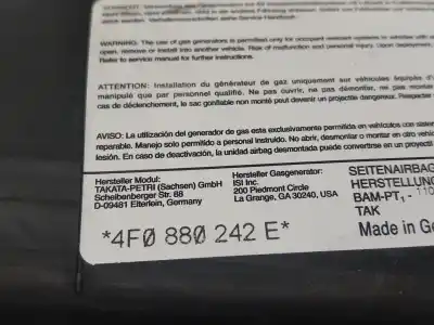 Автозапчасти б/у подушка безопасности передняя правая за audi a6 c6 (4f2) 2.0 tdi ссылки oem iam 4f0880242g  4f0880242e