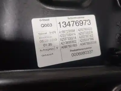 Second-hand car spare part rear right window regulator for mercedes-benz glc (x253) 200 eq boost 4-matic (253.981) oem iam references a2537308002  13476973