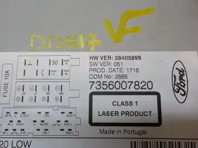 Pezzo di ricambio per auto di seconda mano impianto audio / radio cd per ford ka (ccu) titanium+ riferimenti oem iam 1891901  7356007820