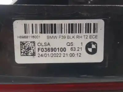 Автозапчасти б/у внутренний правый задний фонарь за bmw x2 (f39) xdrive 20 i ссылки oem iam 63219881159  f03690100