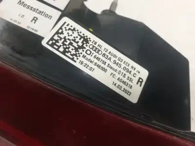 Автозапчасти б/у внутренний правый задний фонарь за audi q3 (f3b) 35 tdi ссылки oem iam 83a945094c  83a945094c