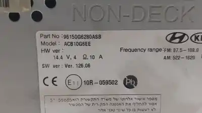 Second-hand car spare part audio system / radio cd for kia picanto iii (ja) 1.0 oem iam references 96150g6280asb  96150g6280asb