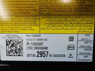 Peça sobressalente para automóvel em segunda mão airbag dianteiro direito por opel insignia berlina edition referências oem iam 20955173  608651100