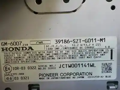 Автозапчастина б/у електронний модуль для honda cr-z (szt) 1.5 cat посилання на oem iam 39186sztg21  39186sztg011m1