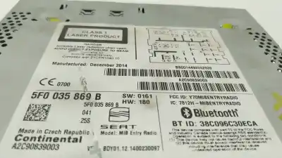 Автозапчастина б/у аудіо система / радіо cd для seat leon (5f1) 1.2 tsi посилання на oem iam 5f0035869b  5f0035869b