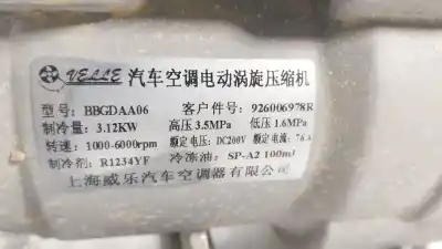 Peça sobressalente para automóvel em segunda mão compressor de ar condicionado a/a a/c por dacia spring ev (b6m1) referências oem iam 926006978r  926006978r