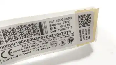 Автозапчастина б/у передня права подушка безпеки для fiat panda (312_, 319_) 1.2 (312pxa1a) посилання на oem iam 52091794  00520190860