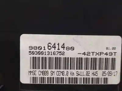 Peça sobressalente para automóvel em segunda mão quadrante por peugeot partner tepee 1.2 thp referências oem iam 9801641480  9801641480