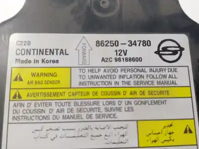Second-hand car spare part airbag control unit for ssangyong korando (ck) 2.2 xdi oem iam references   8625034780