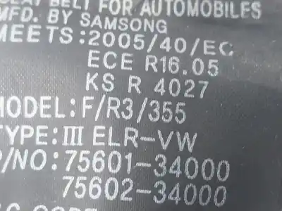 Second-hand car spare part rear right seat belt for ssangyong korando (ck) 2.0 e-xdi oem iam references   7560134000