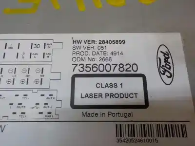 Pezzo di ricambio per auto di seconda mano impianto audio / radio cd per ford ka (ccu) trend + riferimenti oem iam 1891901 28405899 7356007820