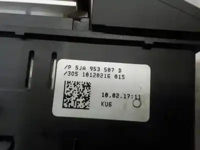 Peça sobressalente para automóvel em segunda mão interruptor 4 piscas - emergência por skoda spaceback (5h) 1.6 tdi dpf referências oem iam 5ja953507dfli  5ja953507d