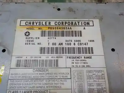 Second-hand car spare part audio system / radio cd for jeep compass 2.4 16v cat oem iam references   