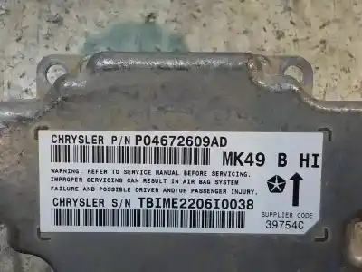 Second-hand car spare part airbag control unit for jeep compass 2.4 16v cat oem iam references   