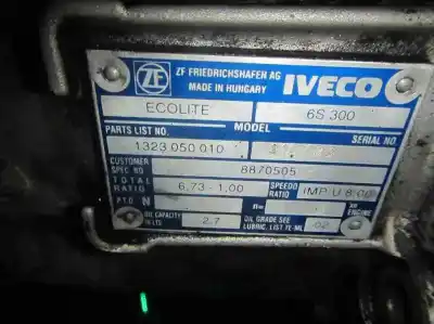 Second-hand car spare part gearbox for iveco daily furgón 2.3 diesel cat oem iam references   1323050010