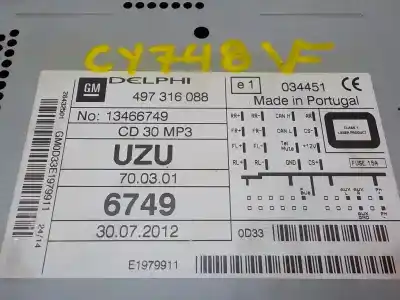 Pezzo di ricambio per auto di seconda mano impianto audio / radio cd per opel corsa e (x15) 1.3 cdti (08 68) riferimenti oem iam   