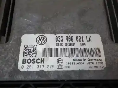 Автозапчасти б/у блок управления двигателем за seat leon (1p1) 1.9 tdi ссылки oem iam 03g906021lk 0281013279 03g906021lk