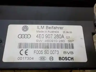 Автозапчасти б/у электронный модуль за audi a8 (4e2) 4.2 quattro ссылки oem iam 4e0907280a f005500073 4e0907280a