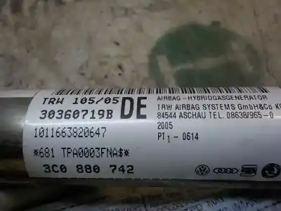 Second-hand car spare part front right curtain airbag for volkswagen passat berlina (3c2) 2.0 tdi oem iam references 3c0880742e  3c0880742
