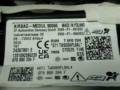 Автозапчасти б/у панель приборов за seat arona (kj7, kjp) 1.0 tsi ссылки oem iam 6f1857005h  