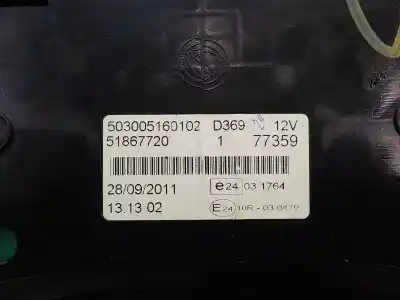Автозапчастина б/у панель інструментів для fiat doblo cargo 1.3 16v jtd cat посилання на oem iam 51867720 503005160102 51867720