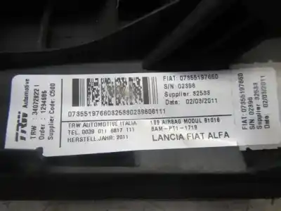 Автозапчасти б/у передняя левая боковая подушка безопасности за fiat punto (evo) (199) dynamic ссылки oem iam 735519766 07855197660 07855197660